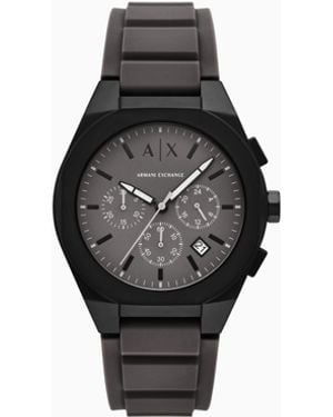 ARMANI EXCHANGE Reloj Cronógrafo Sync Con Correa De Silicona Gris - Negro