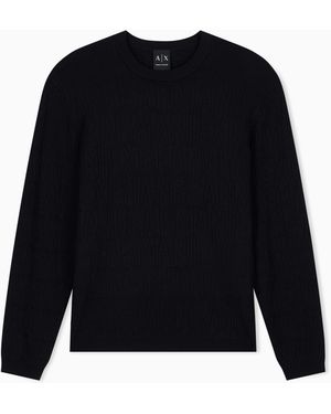 ARMANI EXCHANGE Pull En Maille De Mélange De Viscose - Bleu