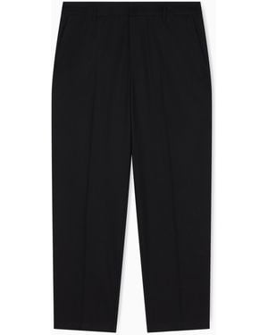 ARMANI EXCHANGE Straight-Leg Wool Blend Trousers - Black
