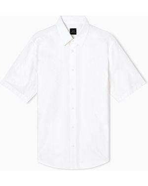 ARMANI EXCHANGE Short-Sleeve Button-Up Shirt - White