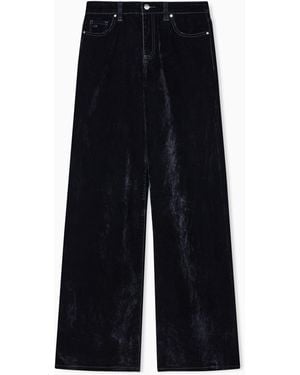 ARMANI EXCHANGE Jeans Wide-Leg Denim Stonewashed - Blu