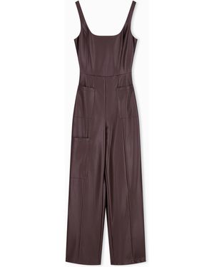 ARMANI EXCHANGE Regular Fit Jumpsuit With Outer Coating And Rib Details - Purple