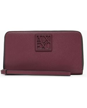 ARMANI EXCHANGE Horizontal Wallet With Logo - Purple