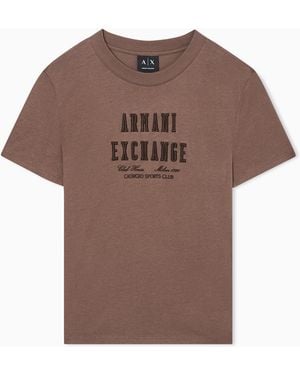 ARMANI EXCHANGE Relaxed Fit T-Shirt - Brown