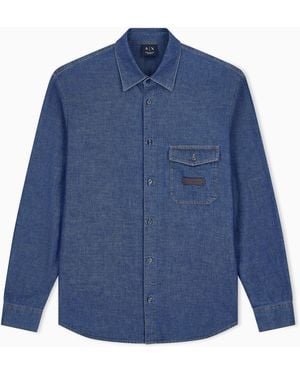 ARMANI EXCHANGE Over Fit Shirt Denim - Blue