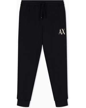 ARMANI EXCHANGE Regular Fit Trousers Jersey With Bonded Stretch Cotton - Blue