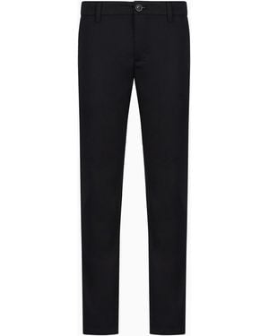ARMANI EXCHANGE Cotton Poplin Chino Trousers - Blue