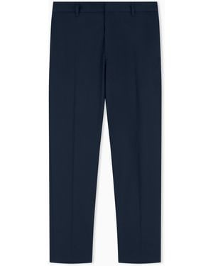 ARMANI EXCHANGE Classic Comfort Cotton Twill Trousers - Blue