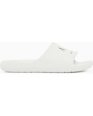 ARMANI EXCHANGE Slides With Logo - White