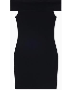ARMANI EXCHANGE Ottoman Mini Dress With Boat Neckline - Black