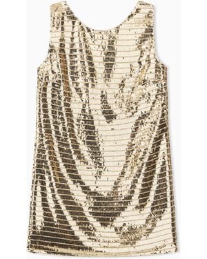 ARMANI EXCHANGE Slim Fit Dress Chiffon With Sequins - White