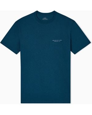 ARMANI EXCHANGE T-Shirt Regular Fit Con Logo - Blu