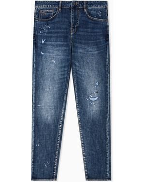 ARMANI EXCHANGE Jean Slim En Molleton Denim - Bleu