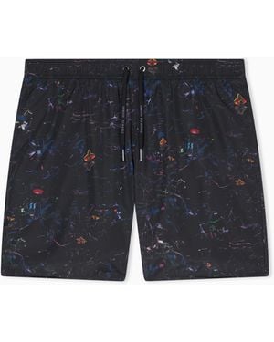 ARMANI EXCHANGE All-Over Graphic Print Swimsuit - Blue