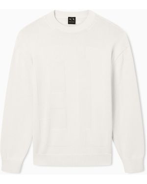 ARMANI EXCHANGE Ribbed Crew Neck Jumper - White