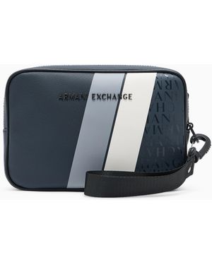 ARMANI EXCHANGE Shoulder Bag With Contrasting Band - Blue