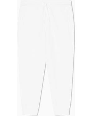 ARMANI EXCHANGE Bonded Stretch Cotton Joggers With Ribbed Cuffs Icon - White