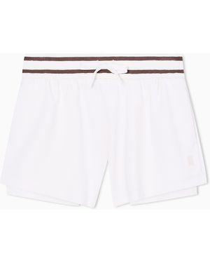 ARMANI EXCHANGE Shorts With Contrasting Profile - White
