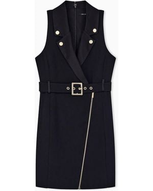 ARMANI EXCHANGE Vestido Up For Party Entallado Estilo Blazer Con Cinturón - Azul