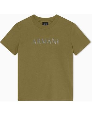 ARMANI EXCHANGE Relaxed Fit T-Shirt - Green