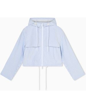 ARMANI EXCHANGE Oversize Vertical Striped Blouson - Blue
