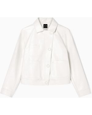ARMANI EXCHANGE Blouson Gloss Vinyl Wet Look - White