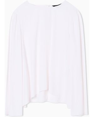 ARMANI EXCHANGE Crepe De Chine Blouse With Side Slits - White