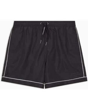 ARMANI EXCHANGE Costume Boxer Con Profili A Contrasto - Blu