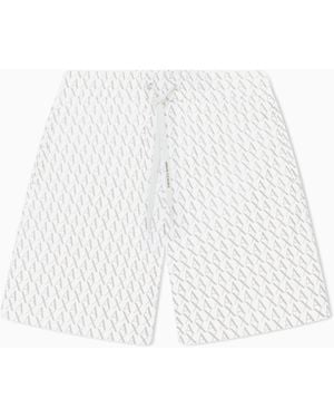 ARMANI EXCHANGE French Terry Shorts With An All-Over Pattern Essential - White