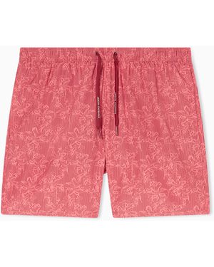ARMANI EXCHANGE All-Over Graphic Print Swimsuit - Red