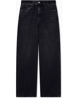 ARMANI EXCHANGE Pantalón Vaquero Oversize De Algodón Con Cinco Bolsillos - Azul