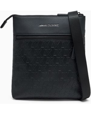 ARMANI EXCHANGE Flat Crossbody Messenger Bag - Black