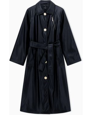 ARMANI EXCHANGE Gabardina De Tejido Revestido - Azul
