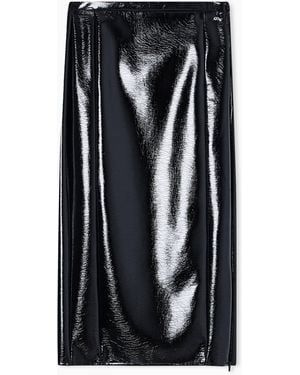 ARMANI EXCHANGE Long Wet Look Vinyl Skirt - Black