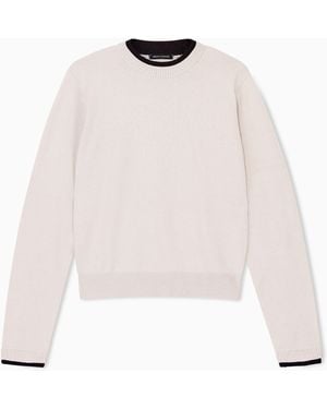 ARMANI EXCHANGE Pullover En Maille De Viscose Laine Et Cachemire - Blanc