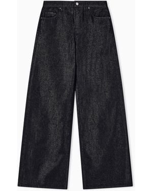 ARMANI EXCHANGE Vaqueros Anchos De Cinco Bolsillos Con Hilo Metalizado - Azul