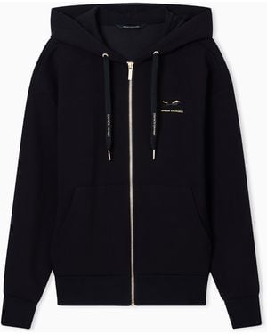 ARMANI EXCHANGE Scuba Zip-Up Athleisure Stretch Sweatshirt - Blue