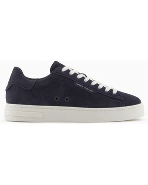 ARMANI EXCHANGE Leder-Sneakers Mit Logo - Blau