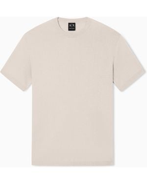 ARMANI EXCHANGE Ribbed Cotton Tricot Top - White