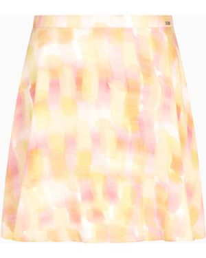 ARMANI EXCHANGE Falda Acampanada De Satén Estampado - Blanco