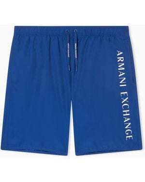 ARMANI EXCHANGE Swimsuit With Side Logo - Blue