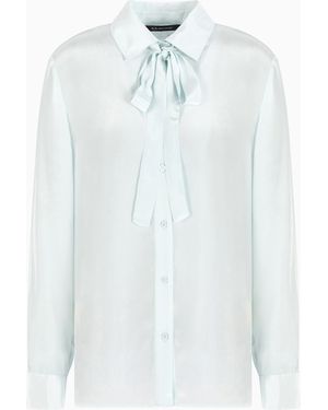 ARMANI EXCHANGE Viscose Shirt With Bow - White