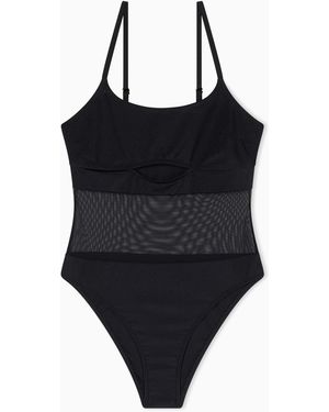 ARMANI EXCHANGE Traje De Baño Minimalista Y Elegante En Nailon Elástico Reciclado - Negro