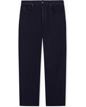 ARMANI EXCHANGE Pantalon Cinq Poches En Denim De Coton À Coupe Ample - Bleu