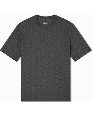 ARMANI EXCHANGE T-Shirt Coupe Régulière Avec Logo Monogramme - Gris