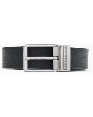 ARMANI EXCHANGE Reversible Tongue Belt With An Adjustable Fit - White