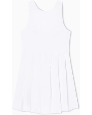 ARMANI EXCHANGE Short Light Crepe Dress With Asymmetric Draping - White