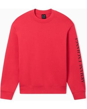 ARMANI EXCHANGE Crewneck Sweatshirt With Logo And Horse Print On The Back - Red