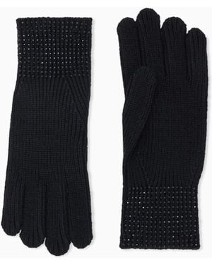 ARMANI EXCHANGE Guantes Up For Party De Canalé Con Adornos Brillantes - Negro