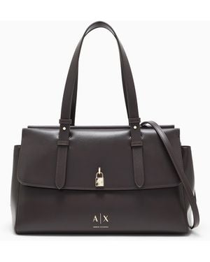 ARMANI EXCHANGE Shopping Bag Mit Robusten Henkeln Und Vorhängeschloss - Schwarz